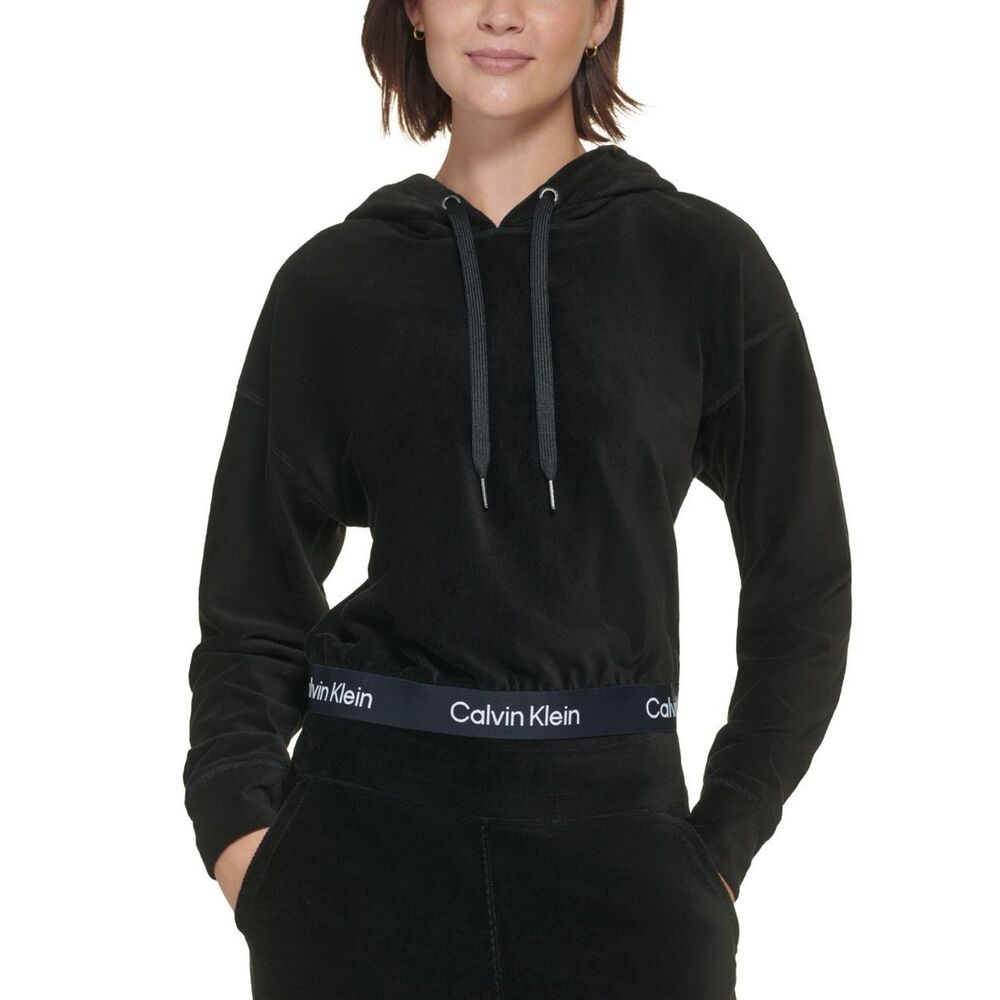 Calvin Klein Performance Women Long-Sleeve Pullover Hoodie Black XX-Large